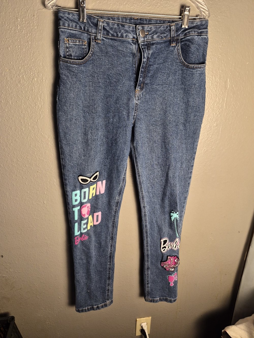 Barbie Blue  Born To Lead Graphic Jeans with Multicolor Accents